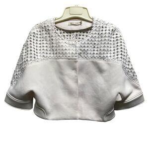 Jorpose Joryah size M cropped lace scuba fabric jacket or top.